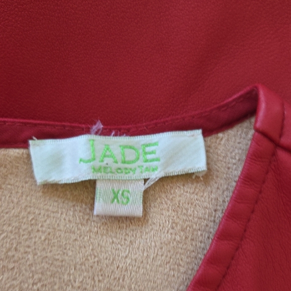 Jade Elegant Red Faux Leather Dress - Picture 3 of 4
